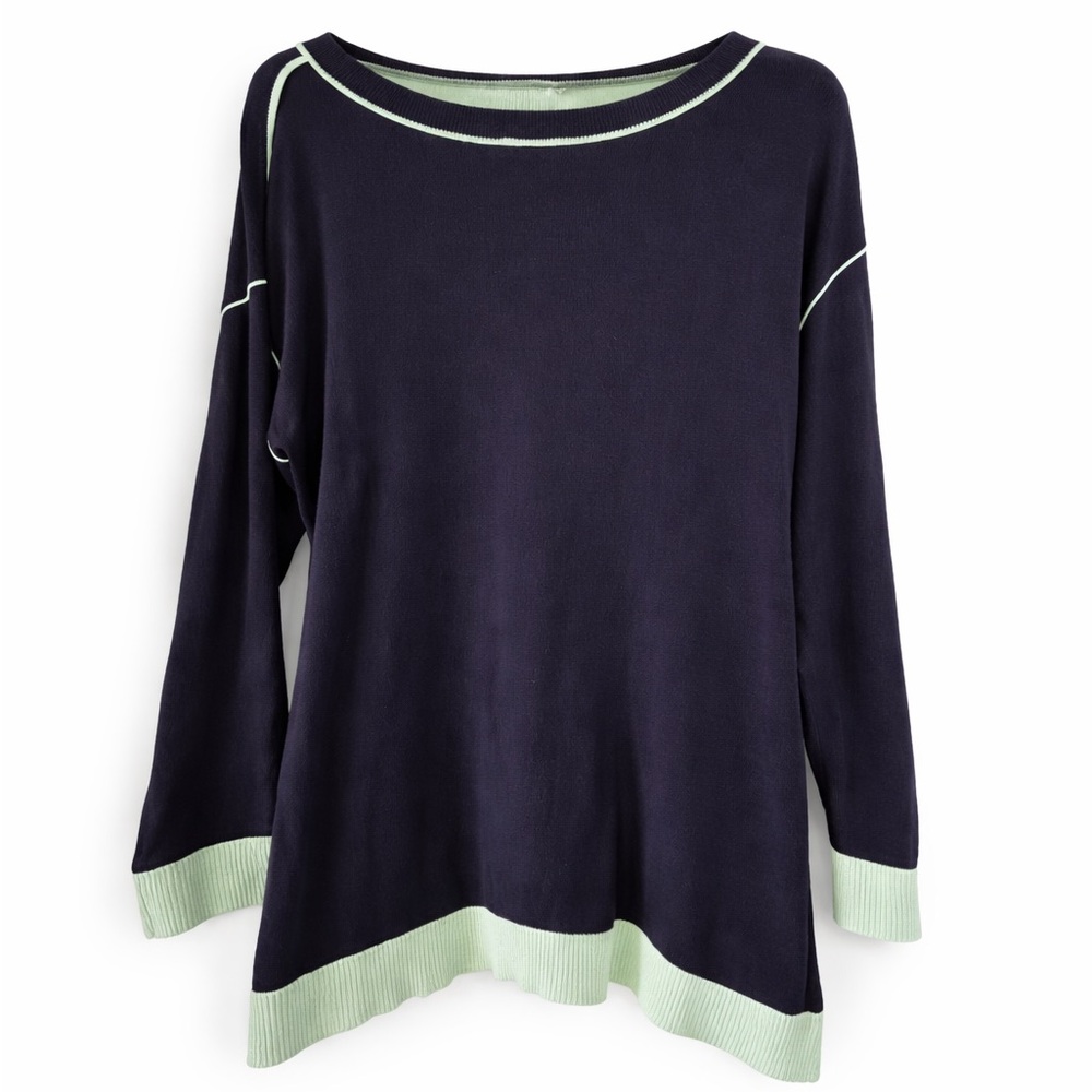 Talbots Top navy knit long sleeves size XLP